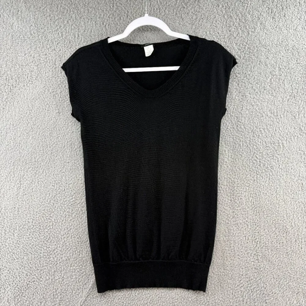 J. CREW Cap Sleeve Sweater 100% Merino Wool size small Fitted
